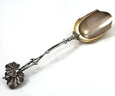 Wood & Hughes antique sterling silver long handle serving spoon